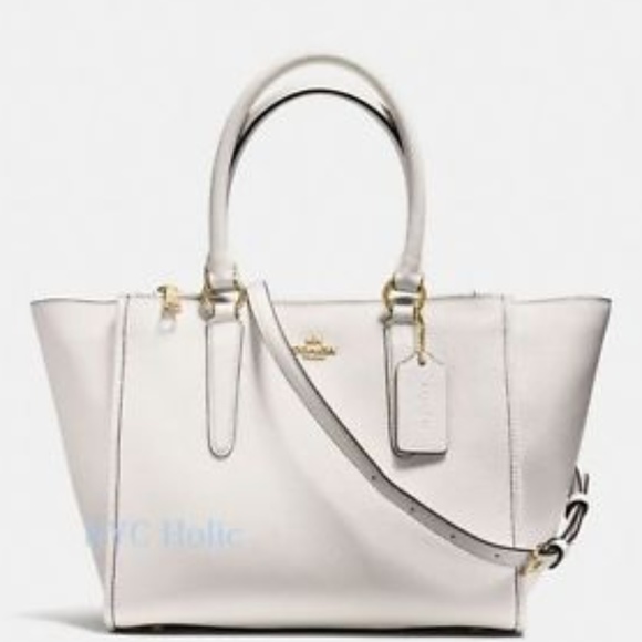 Coach Handbags - NWT COACH Crossgrain Leather Tote Crossbody Chalk